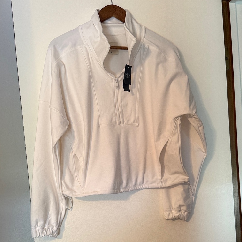 Abercrombie & Fitch White Bomber Jacket - Picture 2 of 5